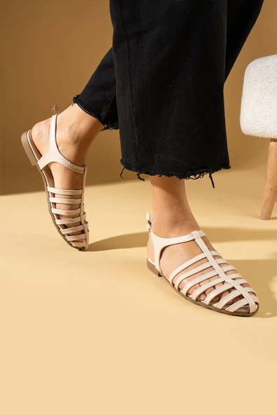 Pembe Potin Rahat Taban Tokalı Gladyo Kadın Sandalet 64-240-24 - Resim 11