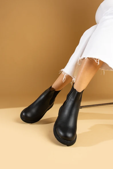 Pembe Potin Termo Taban Sıcak Astar Lastikli Kadın Bot 60-1013-23Cilt - Resim 12