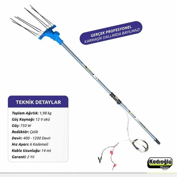 Atrax V4 Pro Akülü Zeytin Hasat Makinası Hm202at (alttan Teleskopik Boru Aparatlı)