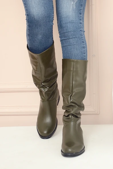 Pembe Potin Rahat Taban Körüklü Moda Kadın Bot A112-20 - Resim 6