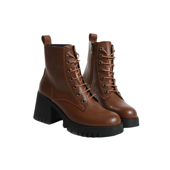 Pembe Potin Kaymaz Kalın Taban Sıcak Astar Fermuarlı Kadın Bot 012-970-23 - Resim 7