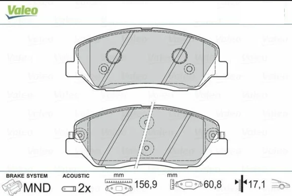 Ssangyong MUSSO GRAND 2019-2025 Ön Fren Balatası valeo ürün görseli 1