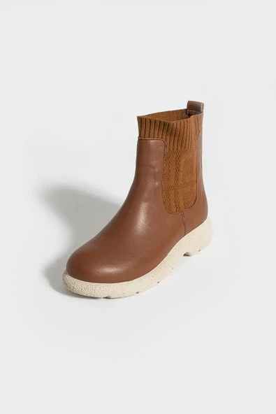 Pembe Potin Termo Taban Sıcak Astar Triko Detaylı Kadın Bot 60-1017-23 - Resim 10