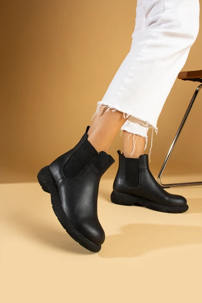 Pembe Potin Termo Taban Sıcak Astar Lastikli Kadın Bot 60-1013-23Cilt - Resim 10