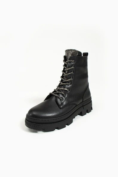 Pembe Potin Taş Detaylı Fermuar & Bağcık Sıcak Astar Kadın Bot 57-274-23 - Resim 10