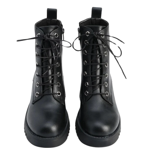 Pembe Potin Kaymaz Kalın Taban Sıcak Astar Fermuarlı Kadın Bot 012-970-23 - Resim 10