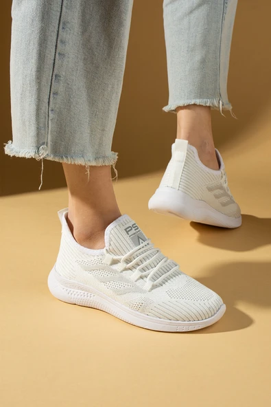 Pembe Potin Esnek Taban Bağcıklı Rahat Kalıp Kadın Sneaker 001-22-25 - 5