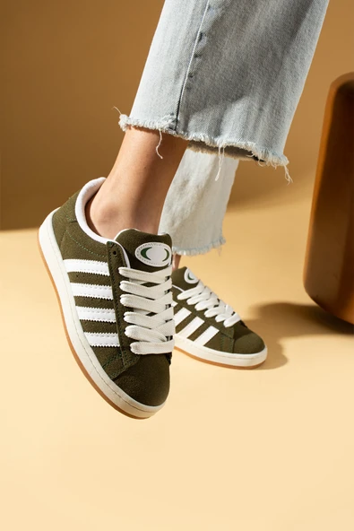 Pembe Potin Kalın Bağcıklı Şerit Detaylı Rahat Taban Kadın Sneakers 001-3458-25Beyaz - 9