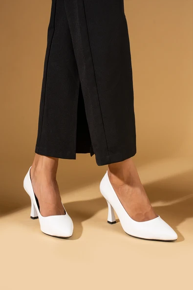 Pembe Potin Kadeh Topuk Kadın Şık Klasik Topuk 001-2921-22Cilt - Resim 6