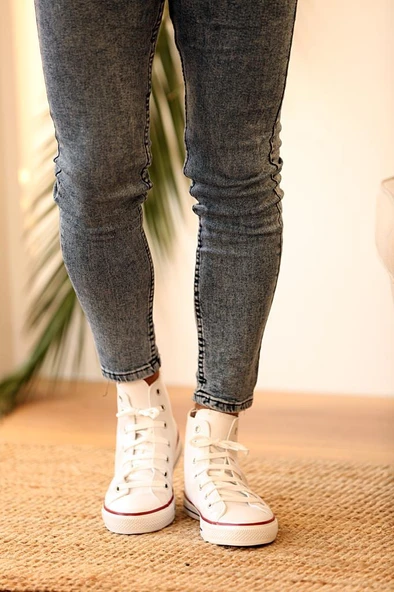 Pembe Potin All Star Rahat Kadın Rahat Bot A3030-20Beyaz - Resim 3
