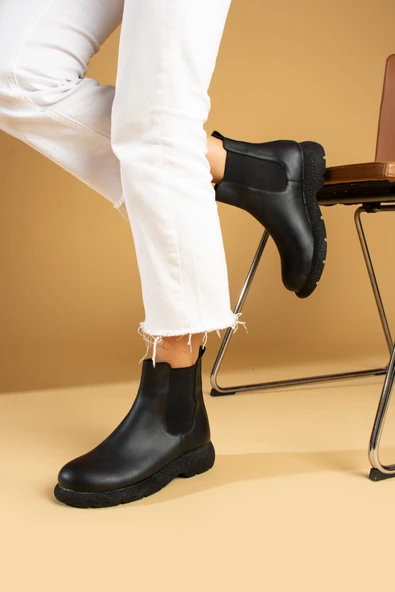 Pembe Potin Termo Taban Sıcak Astar Lastikli Kadın Bot 60-1013-23Cilt - Resim 11