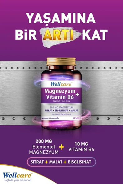 Wellcare Magnezyum + Vitamin B6 30 Tablet 2'li - 3