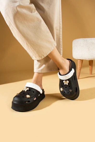 Pembe Potin Yüksek Taban Altın Tokalı Eva Comfort Kadın Sandalet DNZ225-24 - 8
