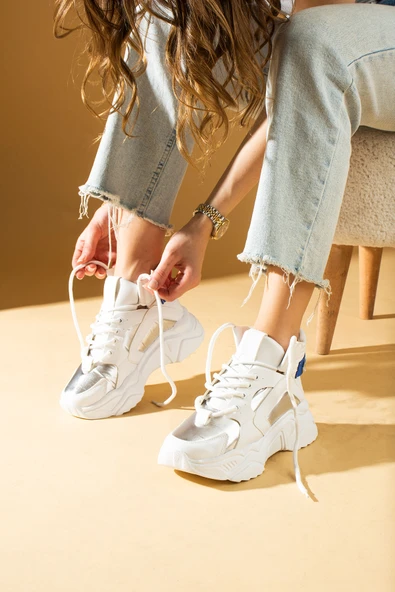 Pembe Potin Bağcıklı Sıcak Astar Kalın Taban Spor Kadın Bot & Bootie 36-201-23Ygart - Resim 2