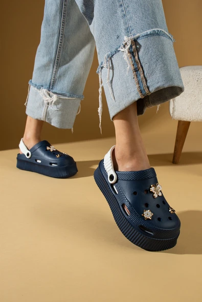 Pembe Potin Yüksek Taban Altın Tokalı Eva Comfort Kadın Sandalet DNZ225-24