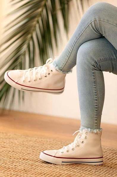 Pembe Potin All Star Rahat Kadın Rahat Bot A3030-20Beyaz - Resim 2