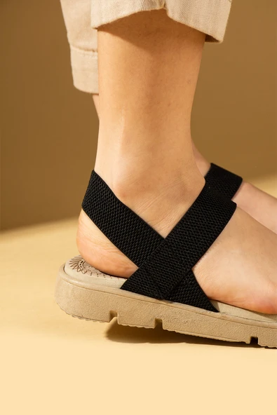 Pembe Potin Rahat Taban Lastik Bantlı Kadın Sandalet 020-740-25 - Resim 11