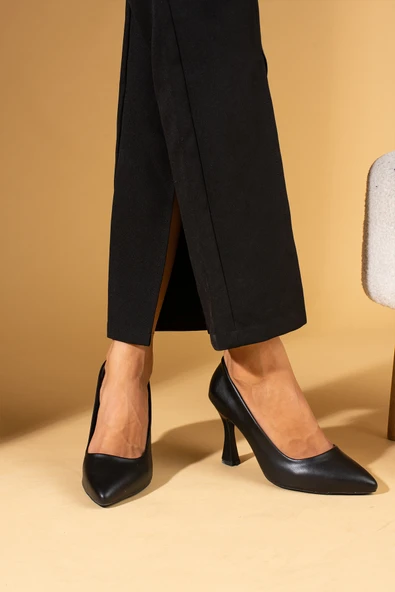 Pembe Potin Kadeh Topuk Kadın Şık Klasik Topuk 001-2921-22Cilt - Resim 7