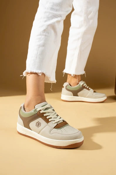 Pembe Potin Bağcıklı Ortopedik Kaymaz Kırılmaz Taban Konforlu Kadın Sneakers 001-2100-Vbej - 2