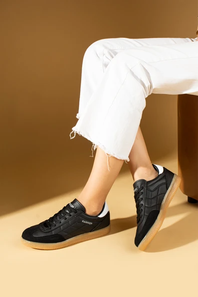 Pembe Potin Dikiş Detaylı Rahat Taban Bağcıklı Kadın Sneakers 001-1007-24ZÇT - 6