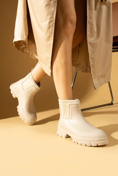 Pembe Potin Su Geçirmez İçi Sıcak Scuba Astarlı Kadın Bot 74-645-24 - Resim 4