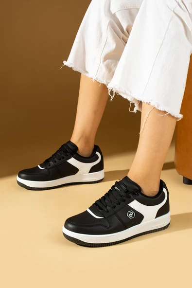 Pembe Potin Bağcıklı Ortopedik Kaymaz Kırılmaz Taban Konforlu Kadın Sneakers 001-2100-Sbeyaz - 2