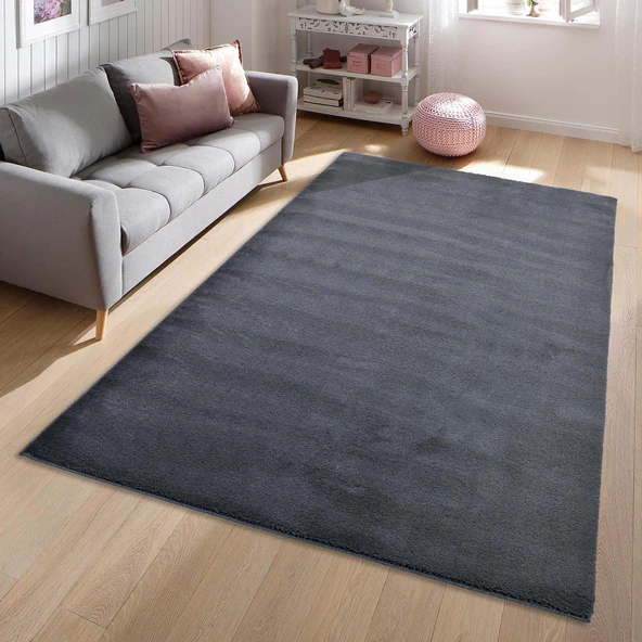 Yumuşak Peluş Halı – Kaymaz Tabanlı, Yıkanabilir, Modern Dokulu Halı