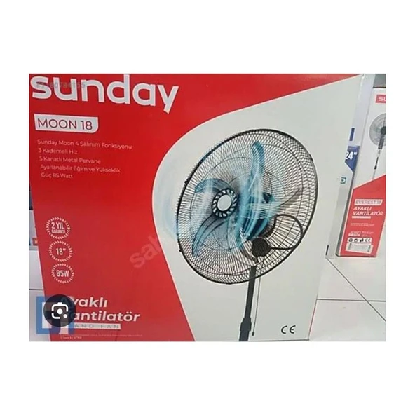 Sunday Moon Ayaklı Vantilatör 18SS-F1885 18'' Siyah - 3