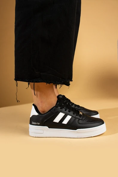 Pembe Potin Bağcıklı Comfort Taban Şeritli Kadın Sneaker 001-1005-24 - 2