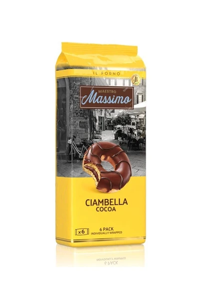 MASSİMO 270 GR KAKAOLU DONUT MULTIPACK (45X6)  (CIAMBELLA COCOA MULTIPACK)