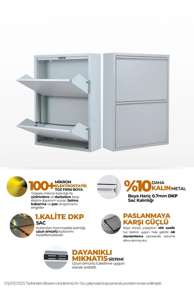 mobilyapratik 2'li Metal Ayakkabılık - 2
