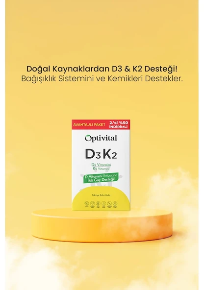 Optivital D3K2 Vitamin 20 ml Damla 2 li Avantaj Paket 2. %50 İndirimli - 2