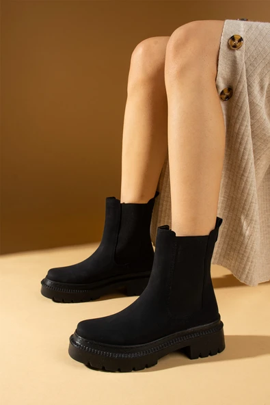 Pembe Potin Kalın Taban Lastikli Sıcak Astar Kadın Bot 71-8030-24Mat ürün görseli