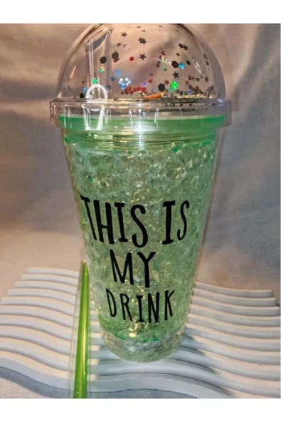 HUN Işıklı Pipetli Buz Efektli Bardak - 7