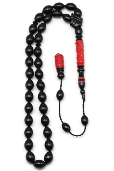 İmame Oymalı Erzurum Oltu Tesbih 7 x 11 mm. Arpa Kesim - Resim 2