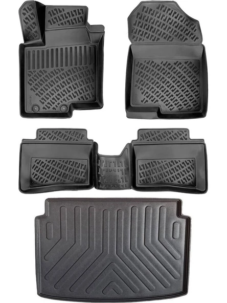 Rizline Hyundai Bayon 2021 Sonrası 3D Havuzlu Paspas+Bagaj Havuzu