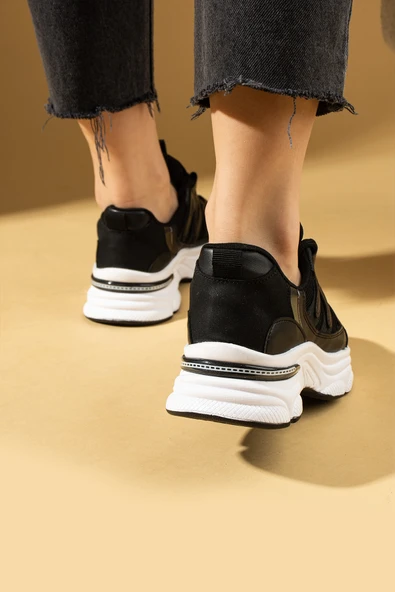 Pembe Potin Bağcıklı Rahat Taban Kadın Sneakers 36-873-25 - 5