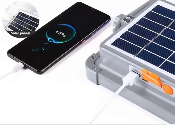 Cata CT-4698 Miami 200W Solar Projektör Güneş Enerjili, 3 Renk Modlu, Dimmerli, 336 LED’li Şarjlı Dış Mekan Aydınlatma Lambası (IP65, 7200 mAh) - 2