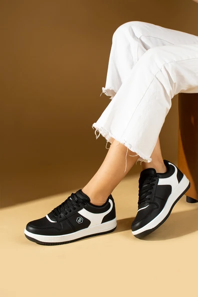 Pembe Potin Bağcıklı Ortopedik Kaymaz Kırılmaz Taban Konforlu Kadın Sneakers 001-2100-Sbeyaz - 3