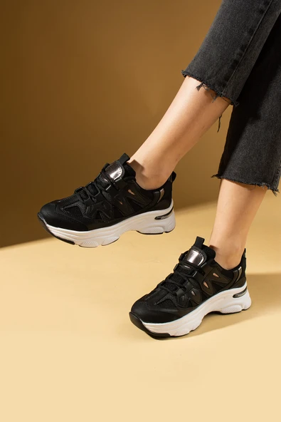 Pembe Potin Bağcıklı Rahat Taban Kadın Sneakers 36-873-25 - 2