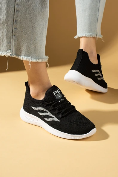 Pembe Potin Esnek Taban Bağcıklı Rahat Kalıp Kadın Sneaker 001-22-25ÇTBeyz - 2