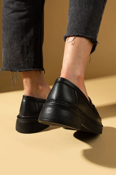 Pembe Potin Yüksek Taban Toka Detaylı Kadın Loafer 43-1803-25Cilt - 7