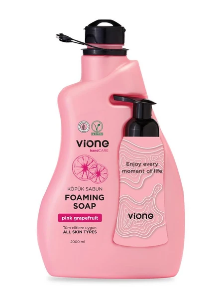 vione Pembe Greyfurtlu Köpük Sabun 2 L (Köpük Yapıcı Sabunluk Hediyeli) ürün görseli 1