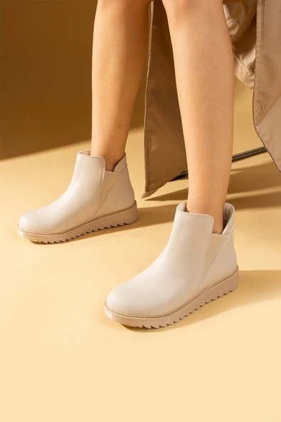 Pembe Potin Lastikli Kaymaz Taban Sıcak Astar Kadın Bot & Bootie 59-1005-23Cilt ürün görseli