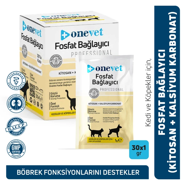 OneVet Fosfat Bağlayıcı Kedi Ve Köpekler Için Böbrek Sağlığı Destekleyici Toz Şase 1 Gr. 30 Adet - 2