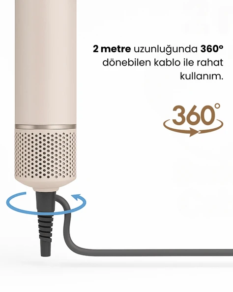 Mieco Aria 8 in 1  Uyumlu  Saç Kurutma ve Şekillendirme Seti - Pink - Resim 9