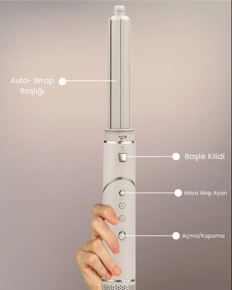 Mieco Aria 8 in 1 Saç Kurutma ve Şekillendirme Seti - Champagne - Resim 7