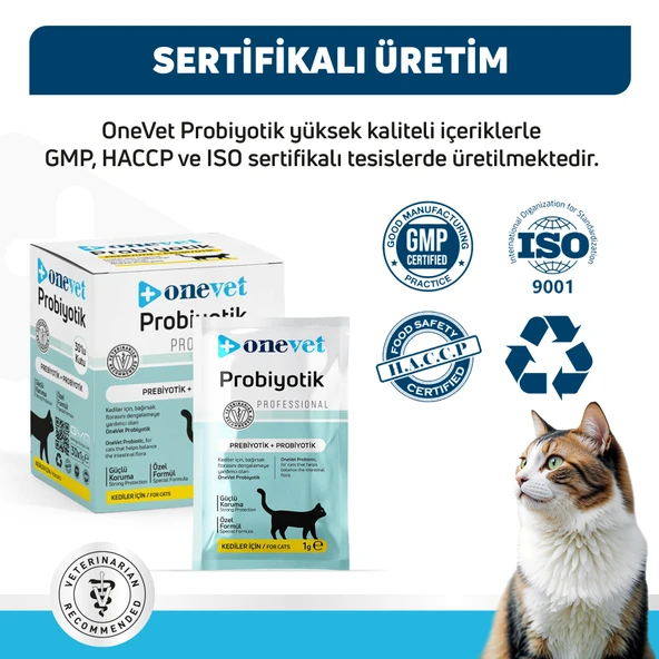 OneVet Probiyotik Saşe Kediler Için Sindirim Ve Bağışıklık Sistemi Destekleyici Toz Şase 30x1 gr - 9