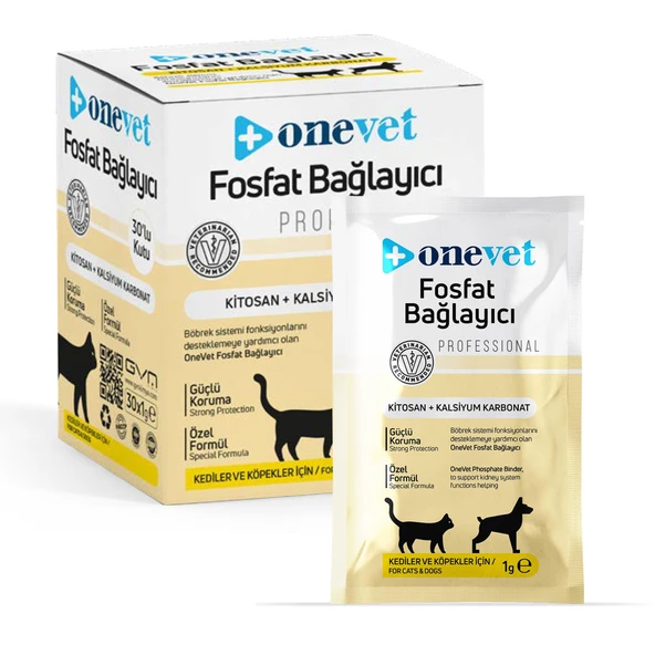 OneVet Fosfat Bağlayıcı Kedi Ve Köpekler Için Böbrek Sağlığı Destekleyici Toz Şase 1 Gr. 30 Adet