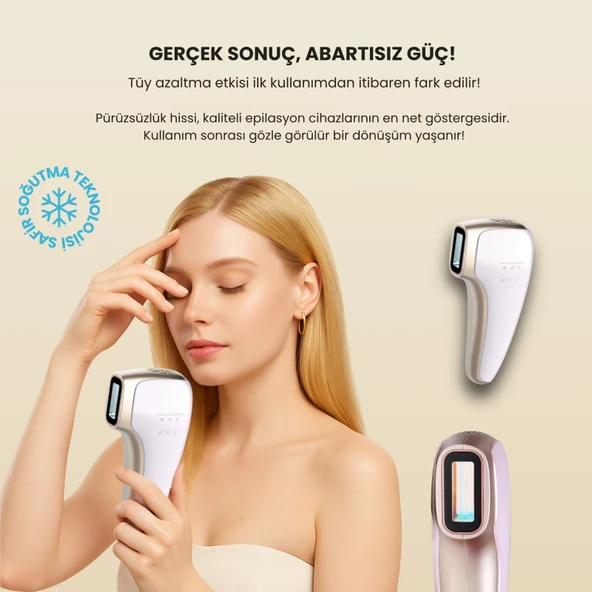 Mieco Sapphire Soğutma Özellikli IPL Lazer Epilasyon Aleti (Safir Cam) - MOR + Gözlük ve Çanta Hediyeli - 3